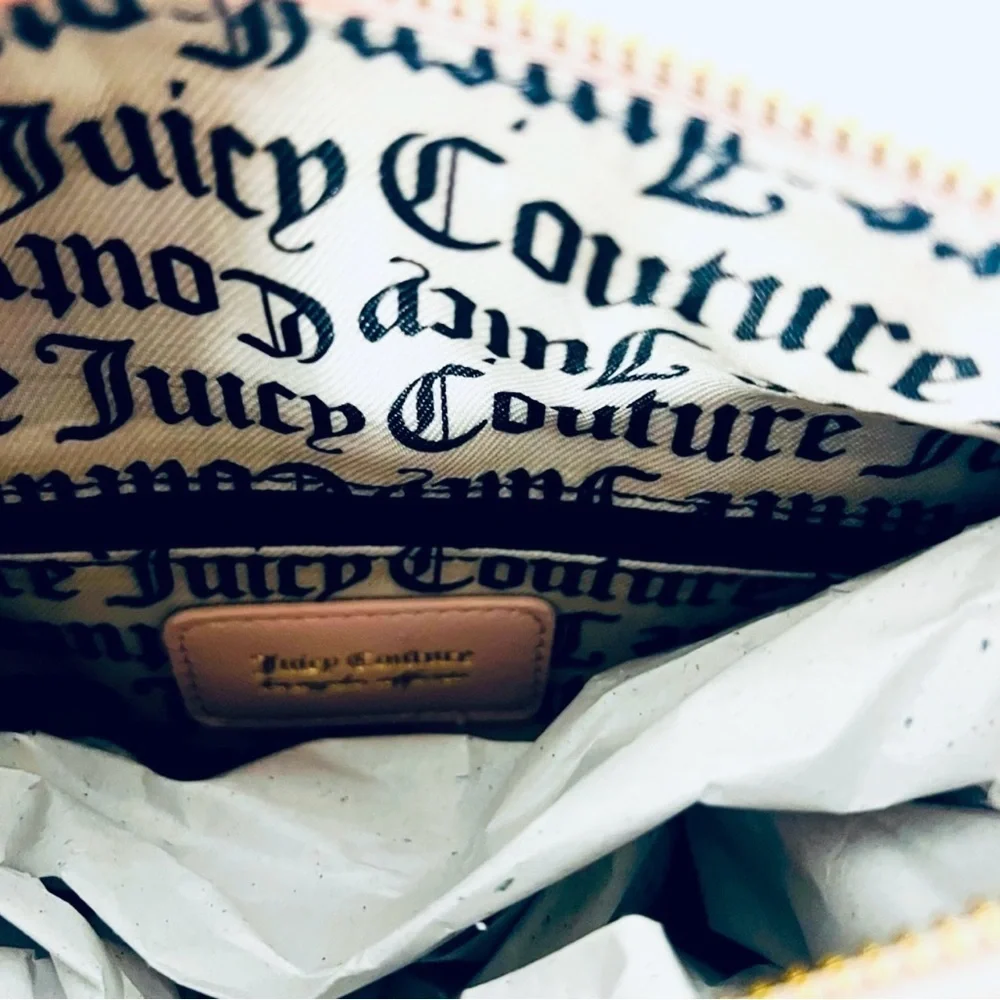 NWT Juicy Couture Pink Satchel Crossbody Diamond Embellishment Logo Thick Strap